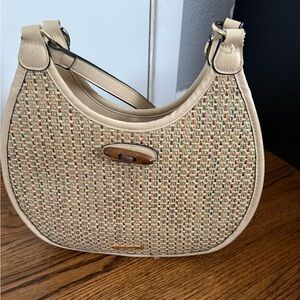 Woven Tan Shoulder Bag